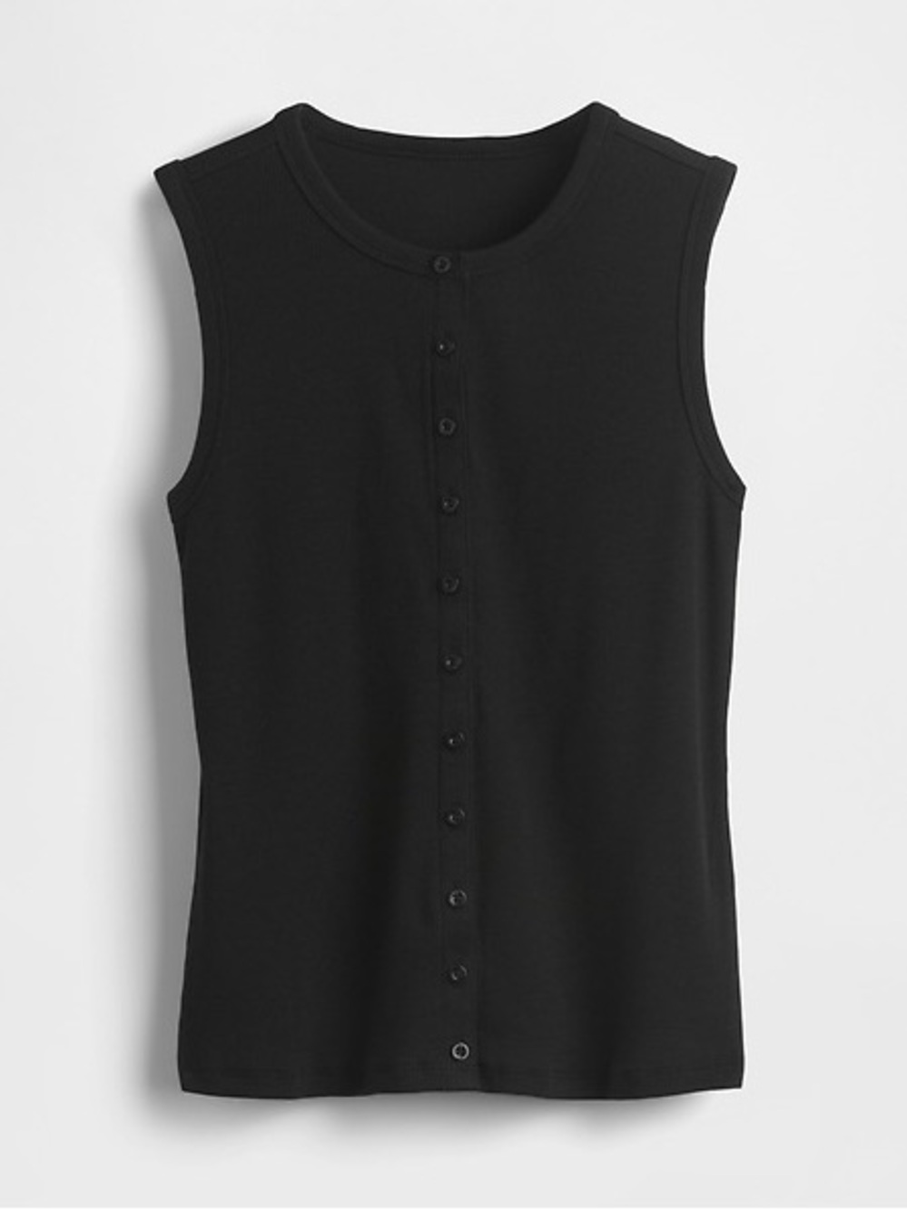 GAP Modern Rib Cardigan Vest Top XL Black